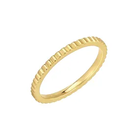 14K GOLD MINI FLUTED STACKING RING