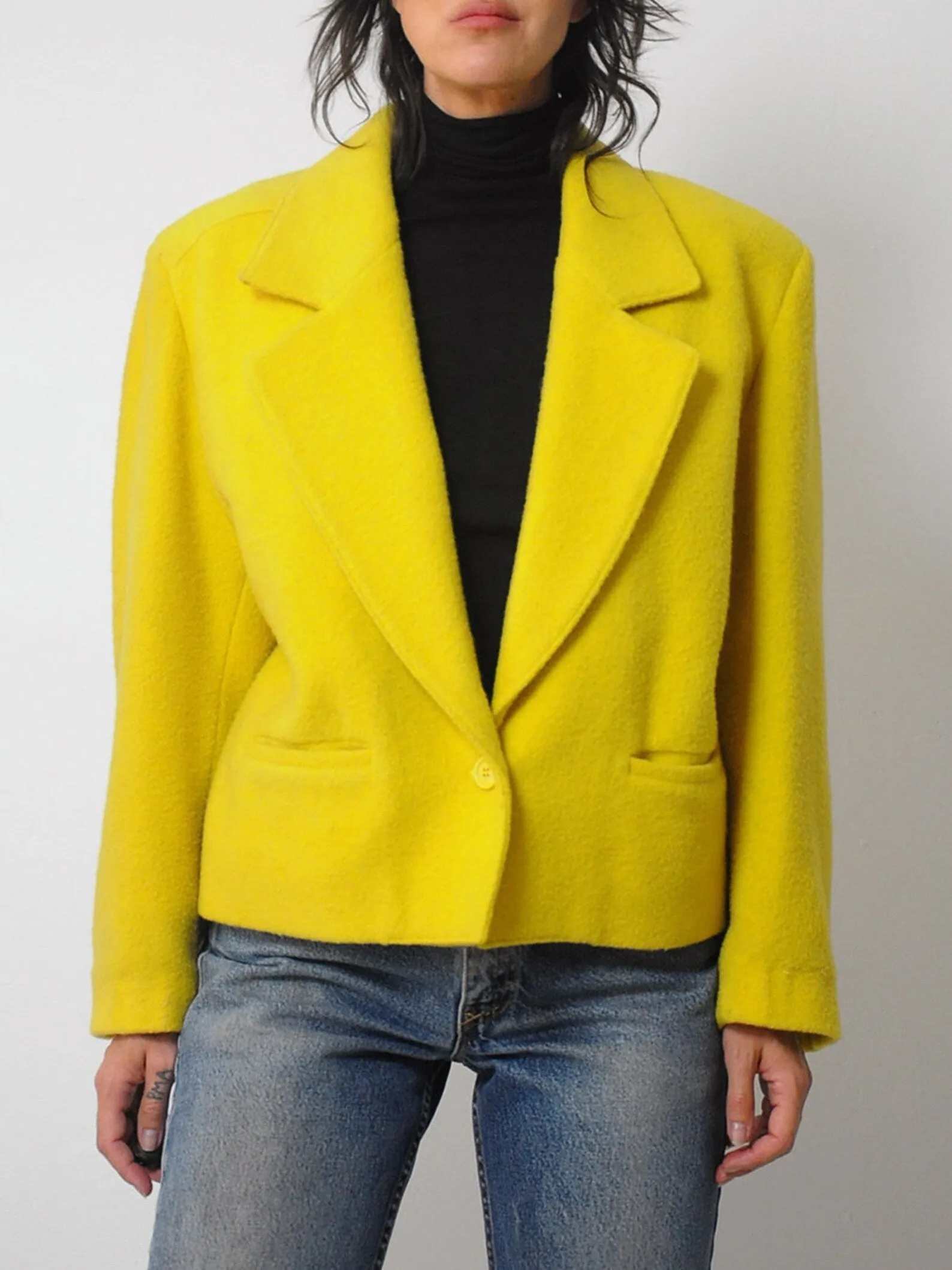 1980's French Cropped Wool Blazer