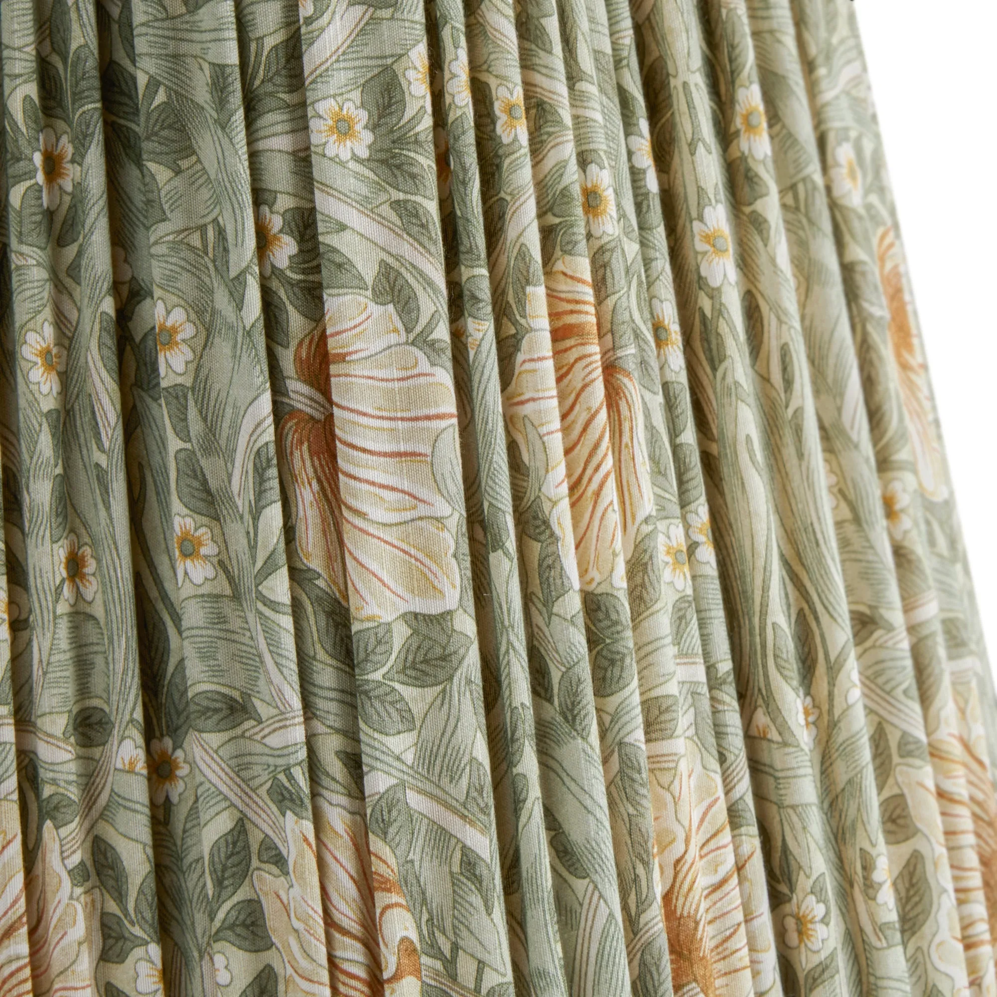 20cm scalloped empire shade in bayleaf & manilla silk Pimpernel by Morris & Co.