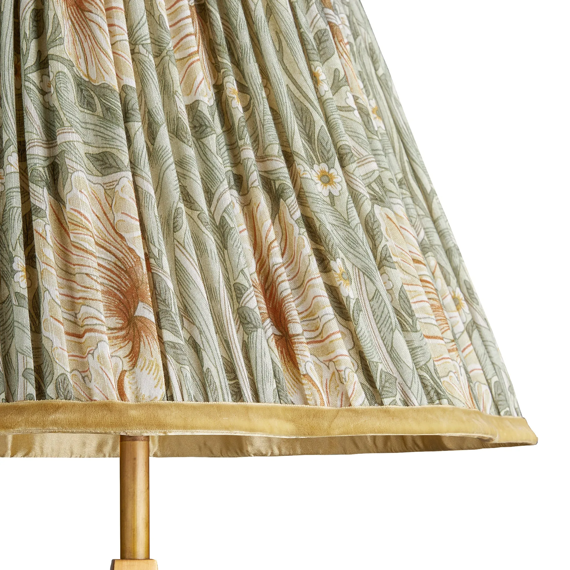 20cm scalloped empire shade in bayleaf & manilla silk Pimpernel by Morris & Co.