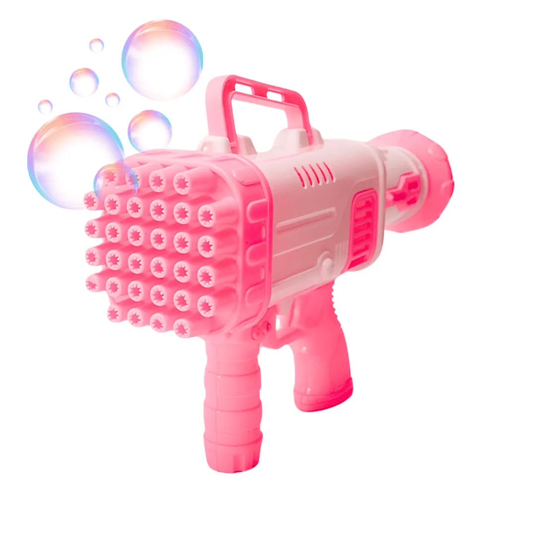 32 Holes Bubble Gun for Kids with Soap Solution, no rechargeable battery-1 Bubble Gun(Random colour will be send)