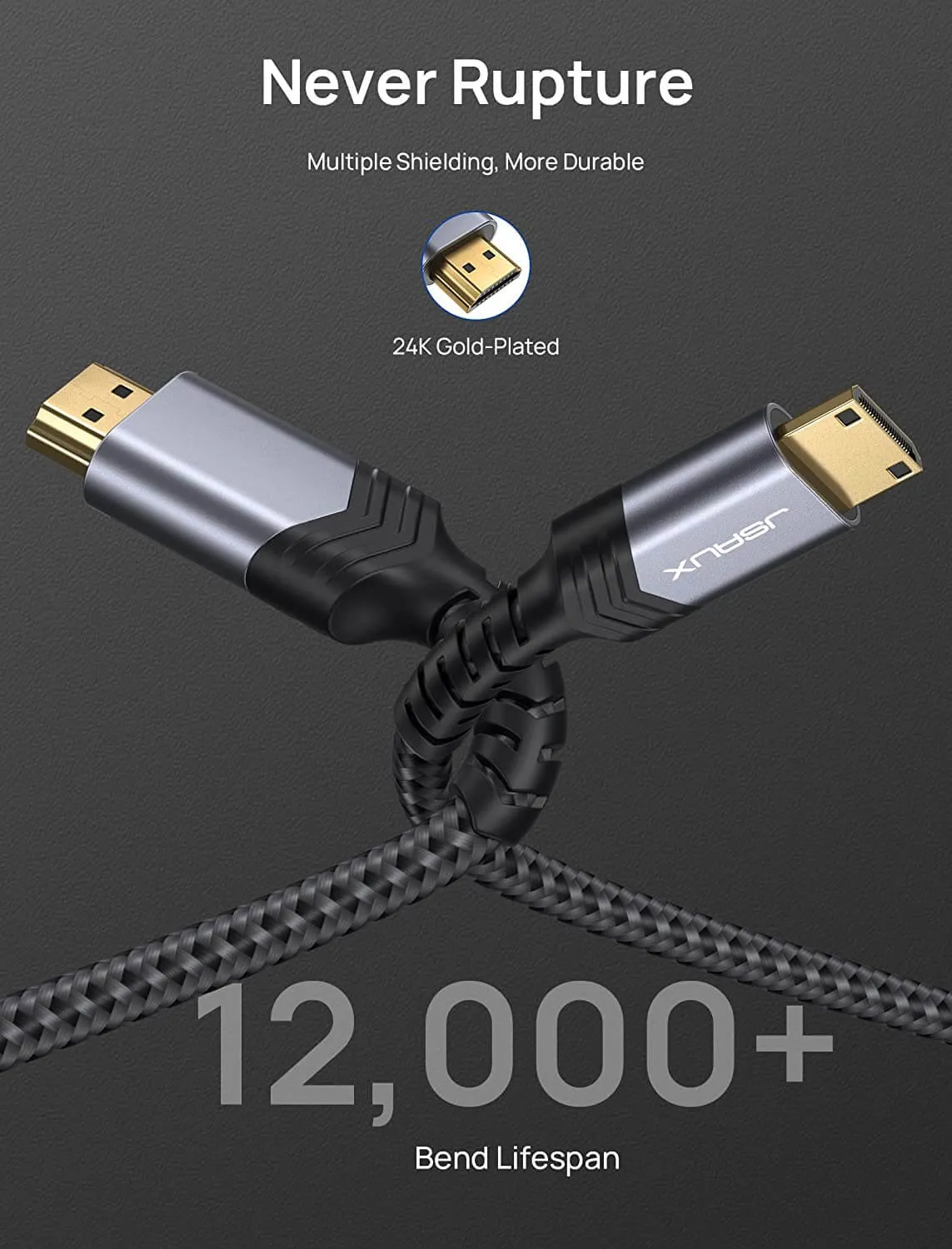 4K@60Hz Mini HDMI to HDMI 2.0 Cable