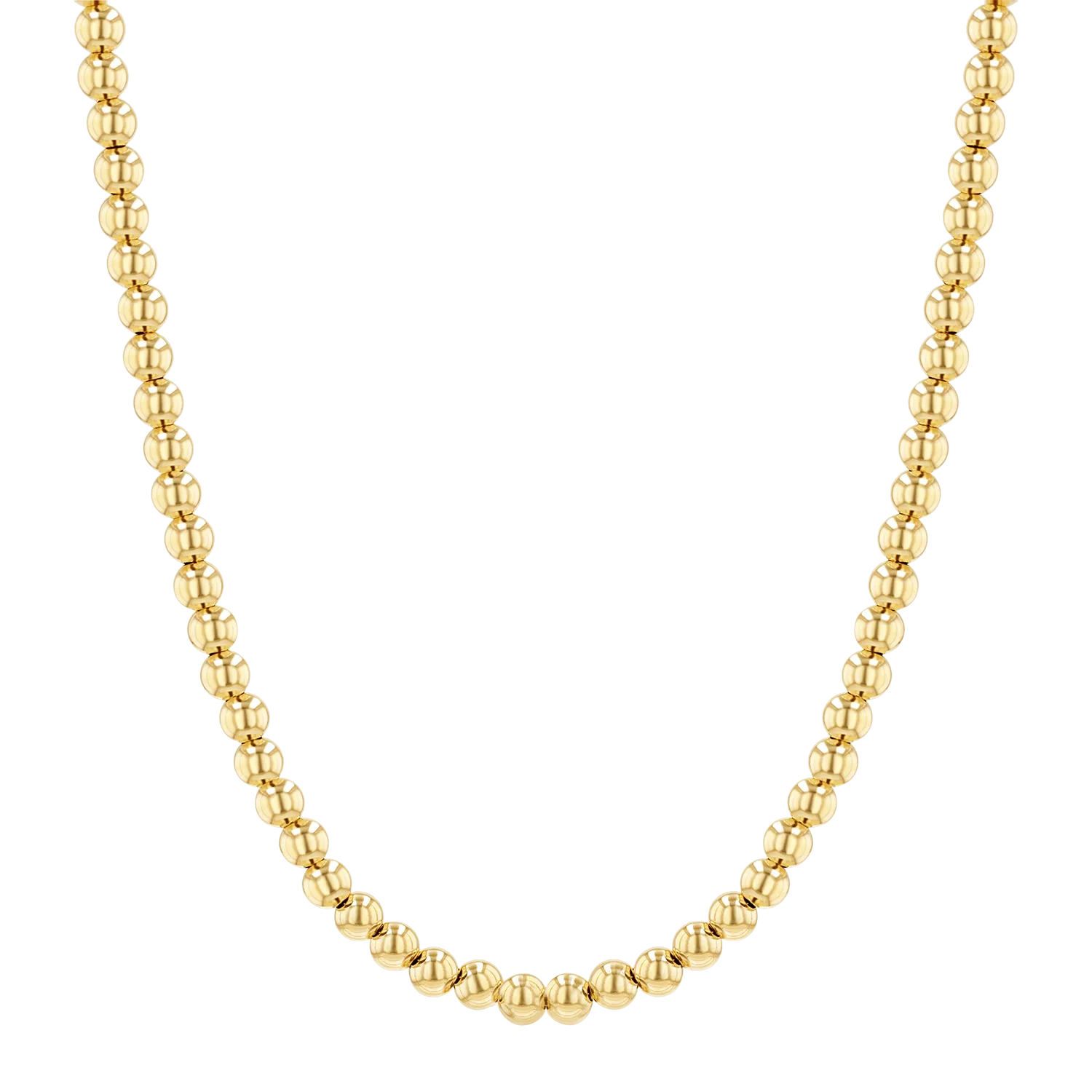 4mm Gold Bead Ball Necklace