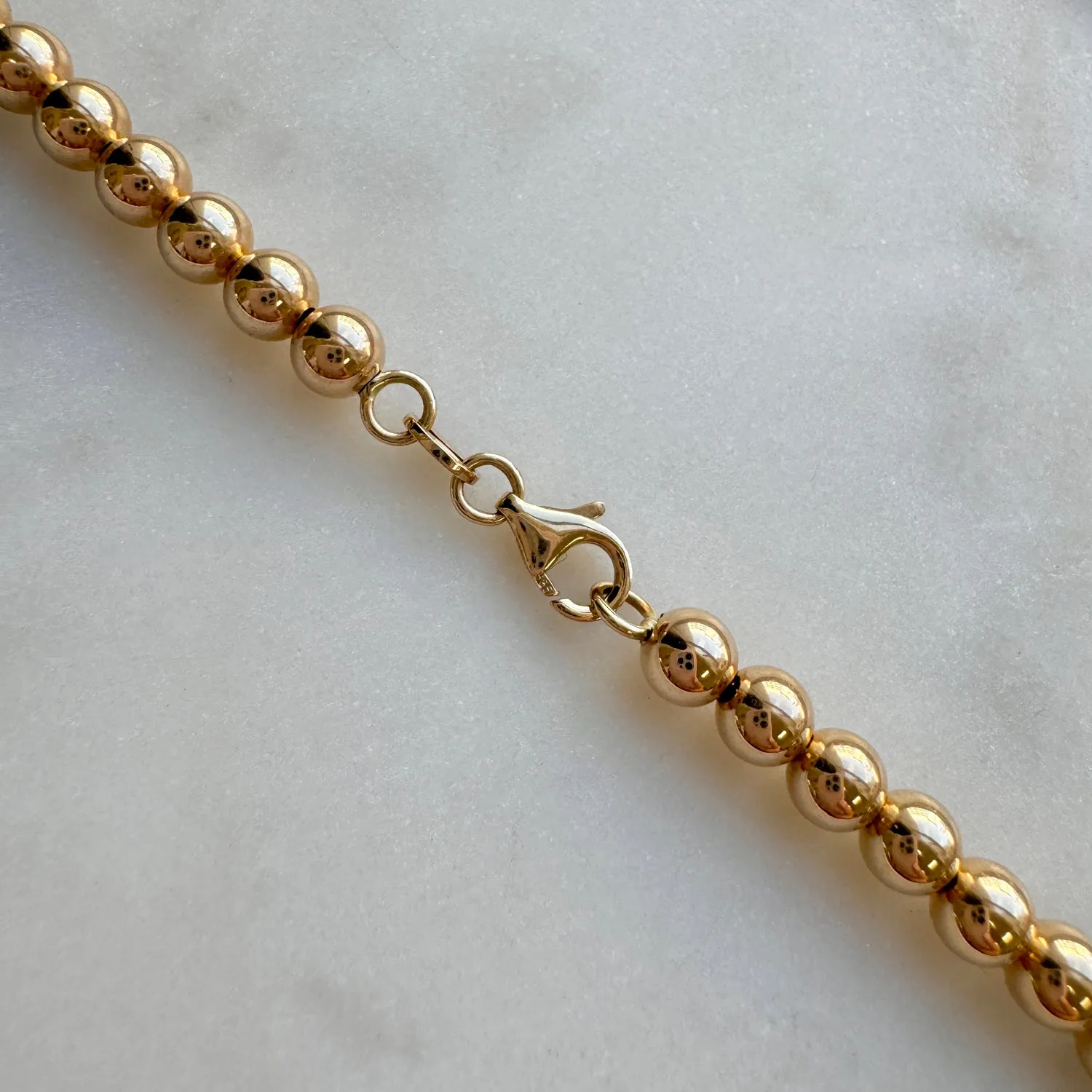 4mm Gold Bead Ball Necklace