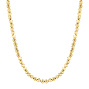 4mm Gold Bead Ball Necklace