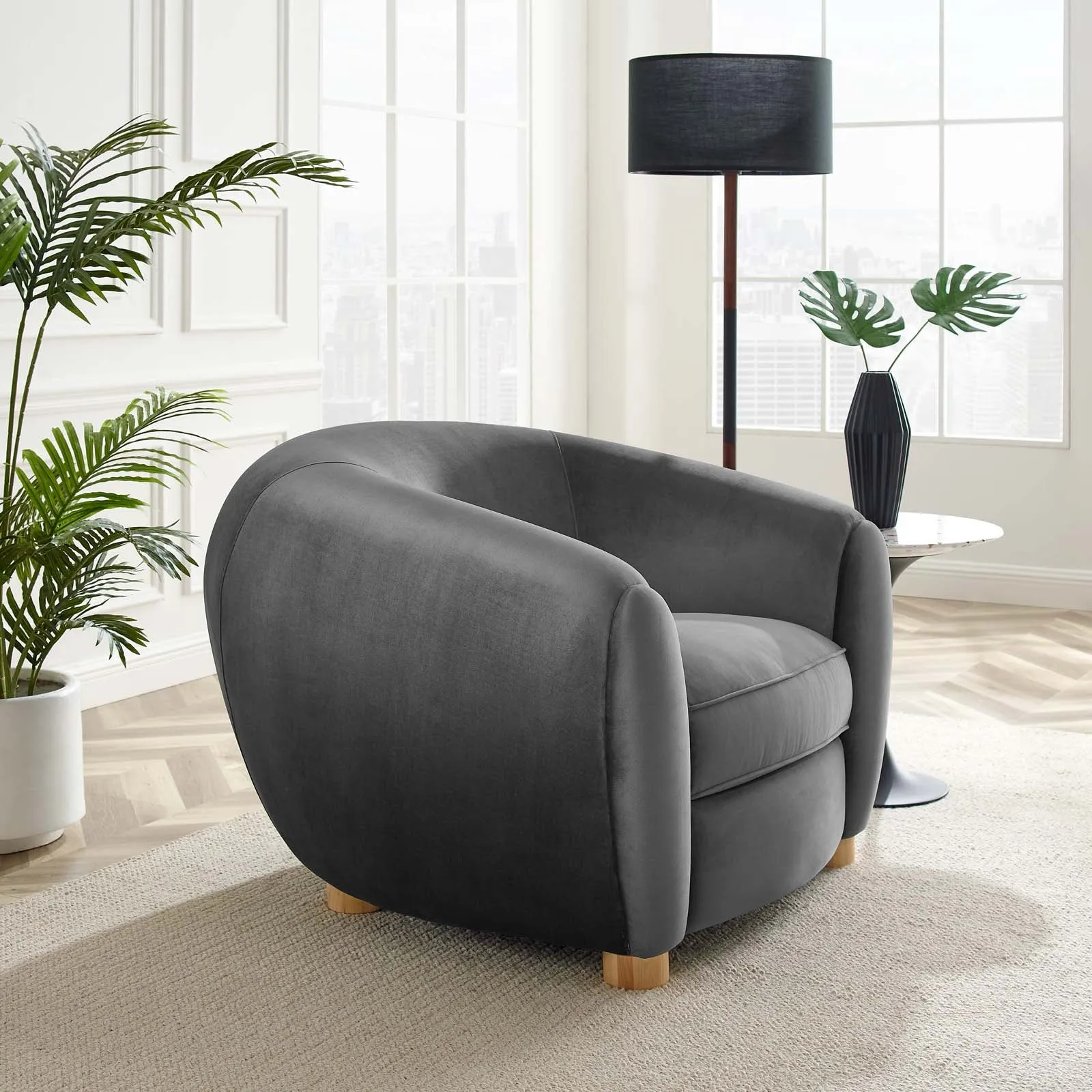 Abundant Performance Velvet Armchair by Modway