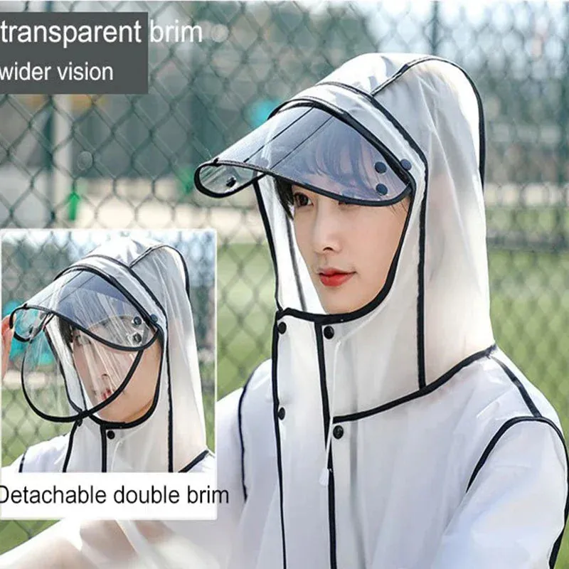 Adult Hooded Raincoat Outdoor Rainwear Transparent