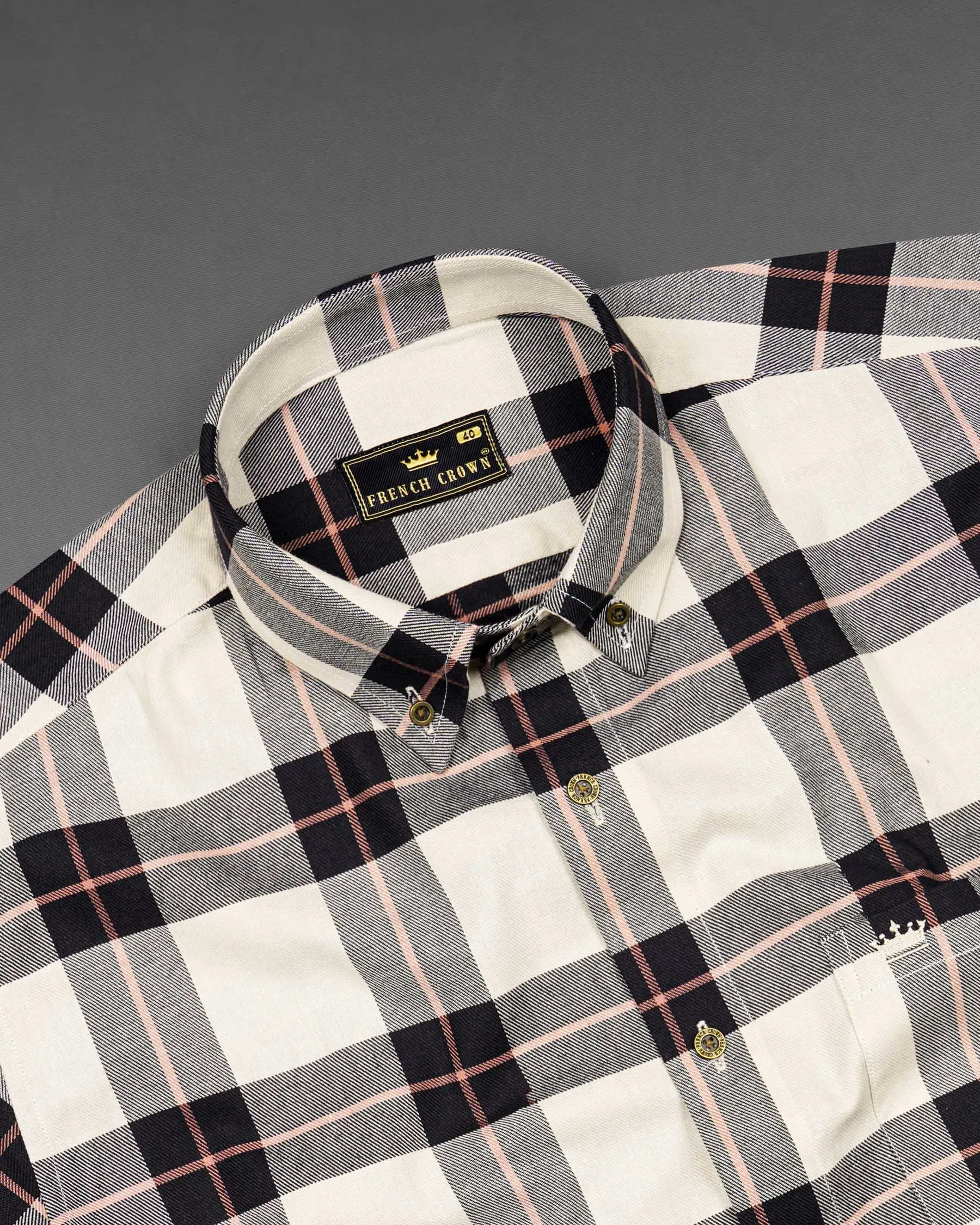 Albescent Twill Plaid Premium Cotton Shirt