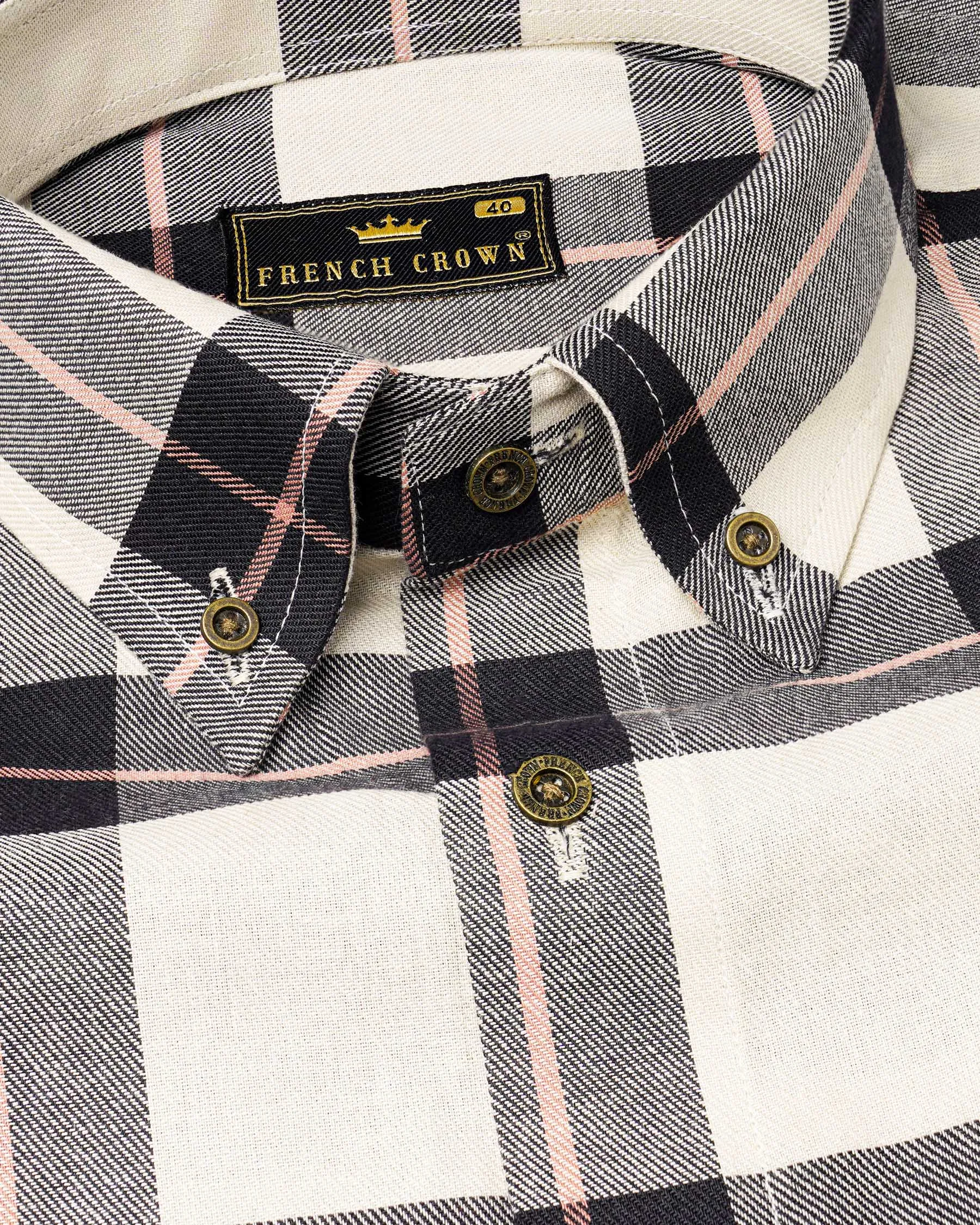 Albescent Twill Plaid Premium Cotton Shirt