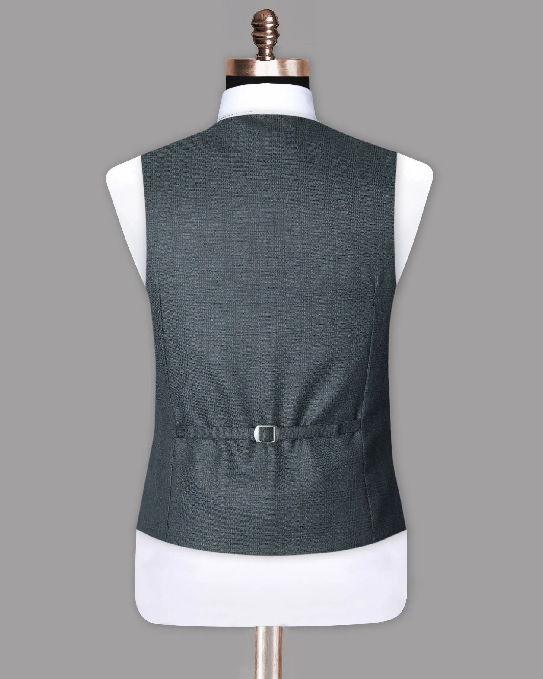 Anchor Grey Plaid Wool Blend Rich Waistcoat