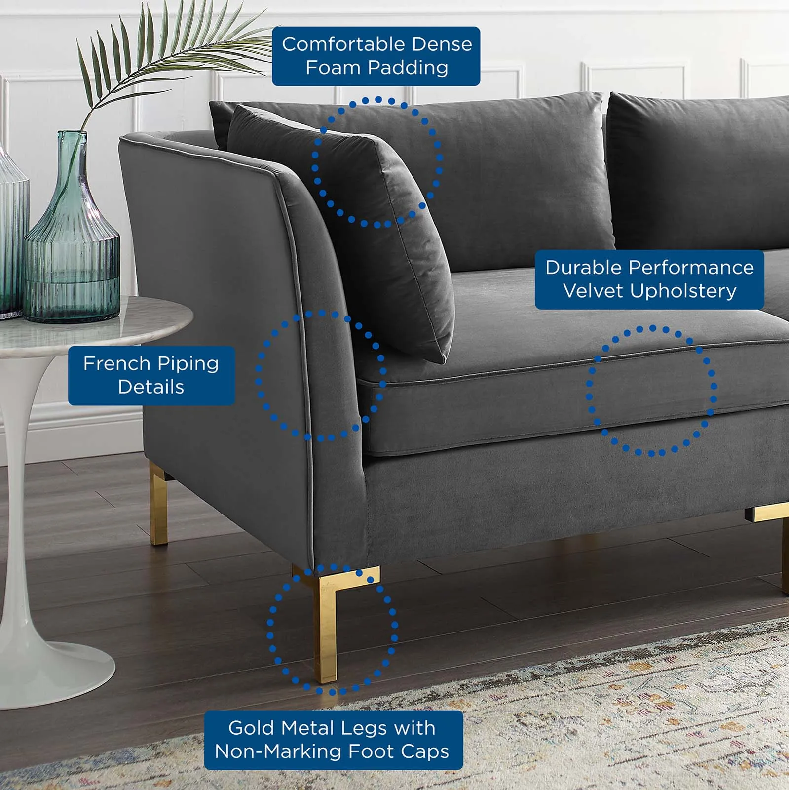 Ardent Performance Velvet Loveseat by Modway