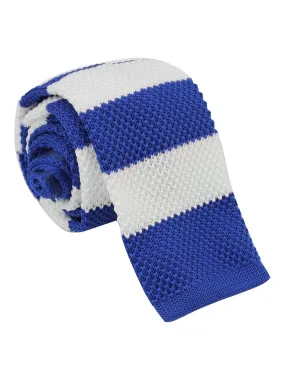 BLACK & BLUE STRIPED KNITTED TIE