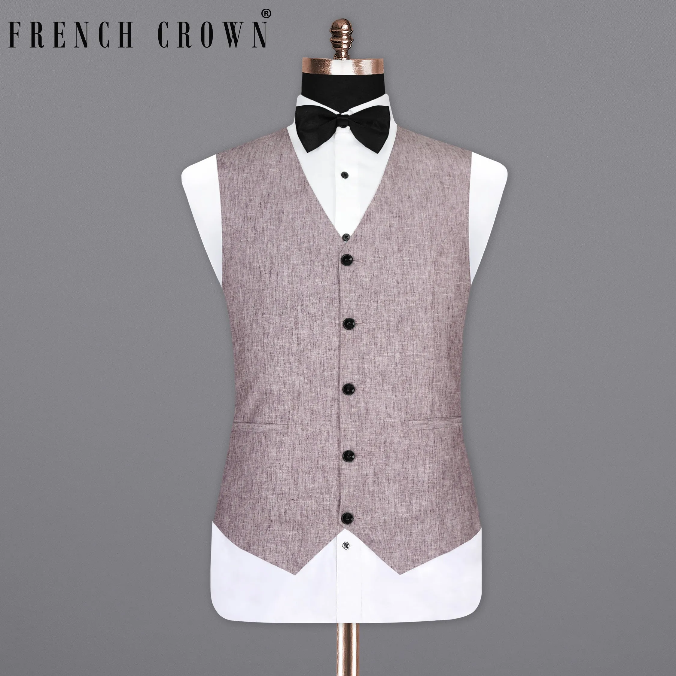 Bouquet Purple Luxurious Linen Waistcoat