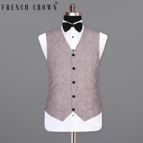 Bouquet Purple Luxurious Linen Waistcoat