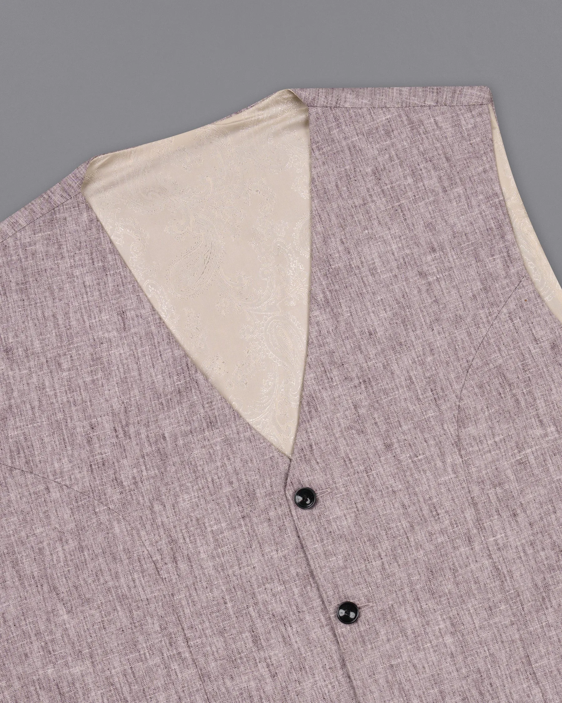 Bouquet Purple Luxurious Linen Waistcoat