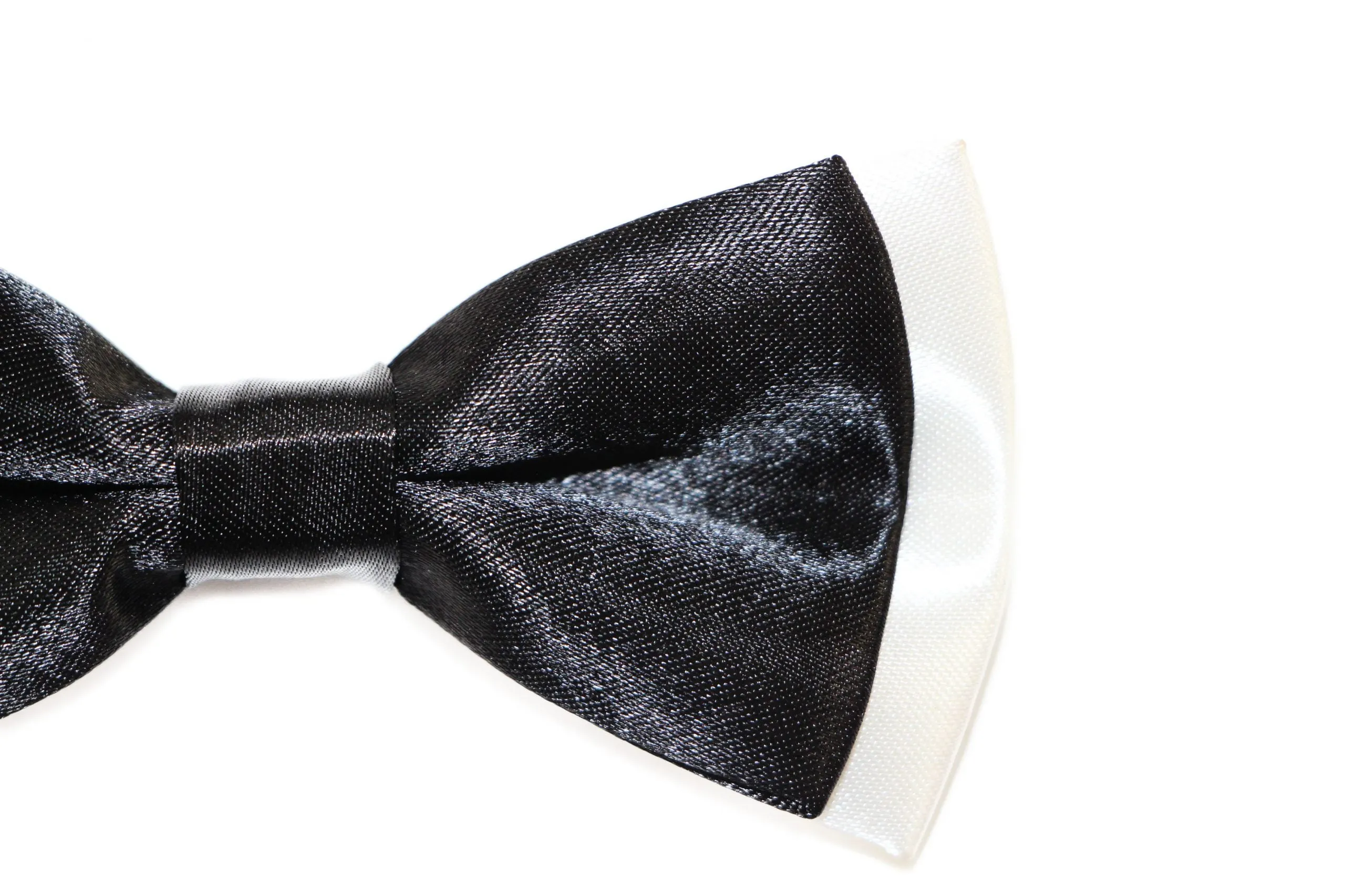 Boys Black On White Two Tone Layer Bow Tie