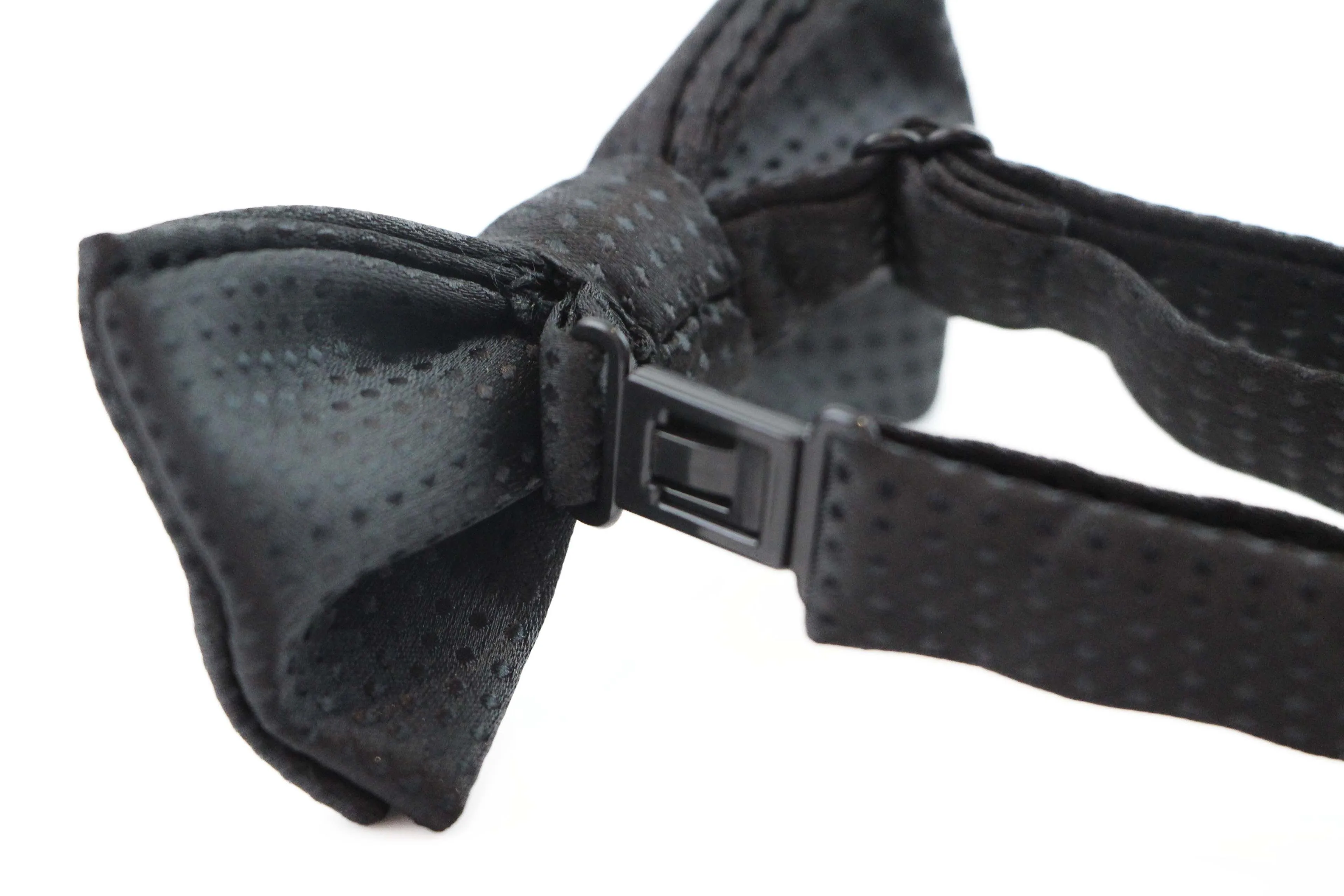 Boys Black Polka Dot Pattern Bow Tie