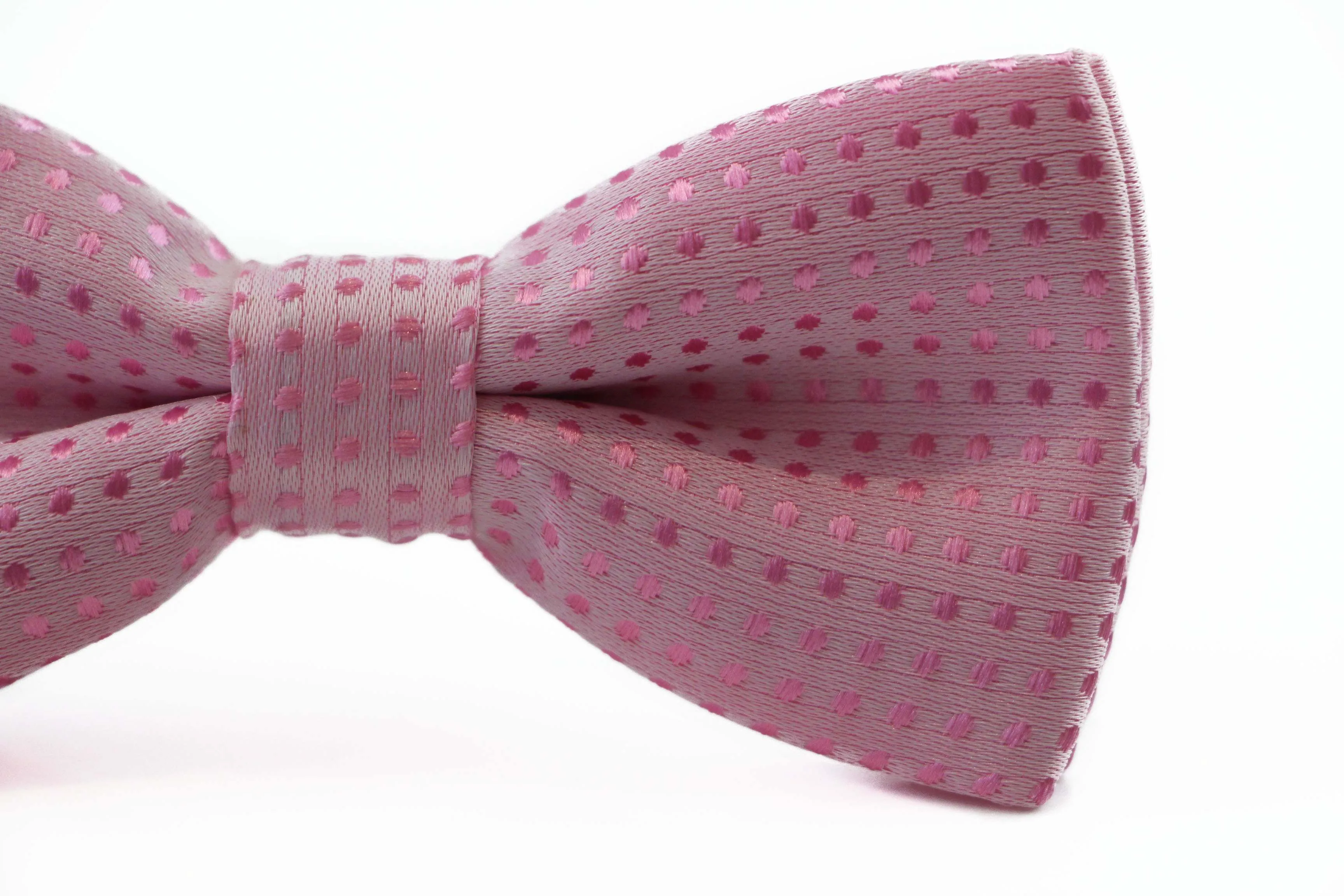 Boys Light Pink Polka Dot Pattern Bow Tie