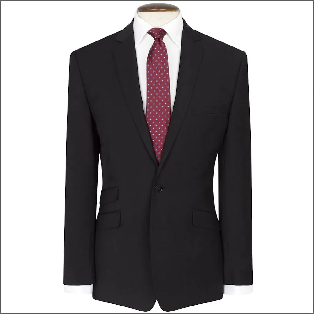 Brook Taverner Cassino Black Fashion Fit Washable Crease Resistant Suit**