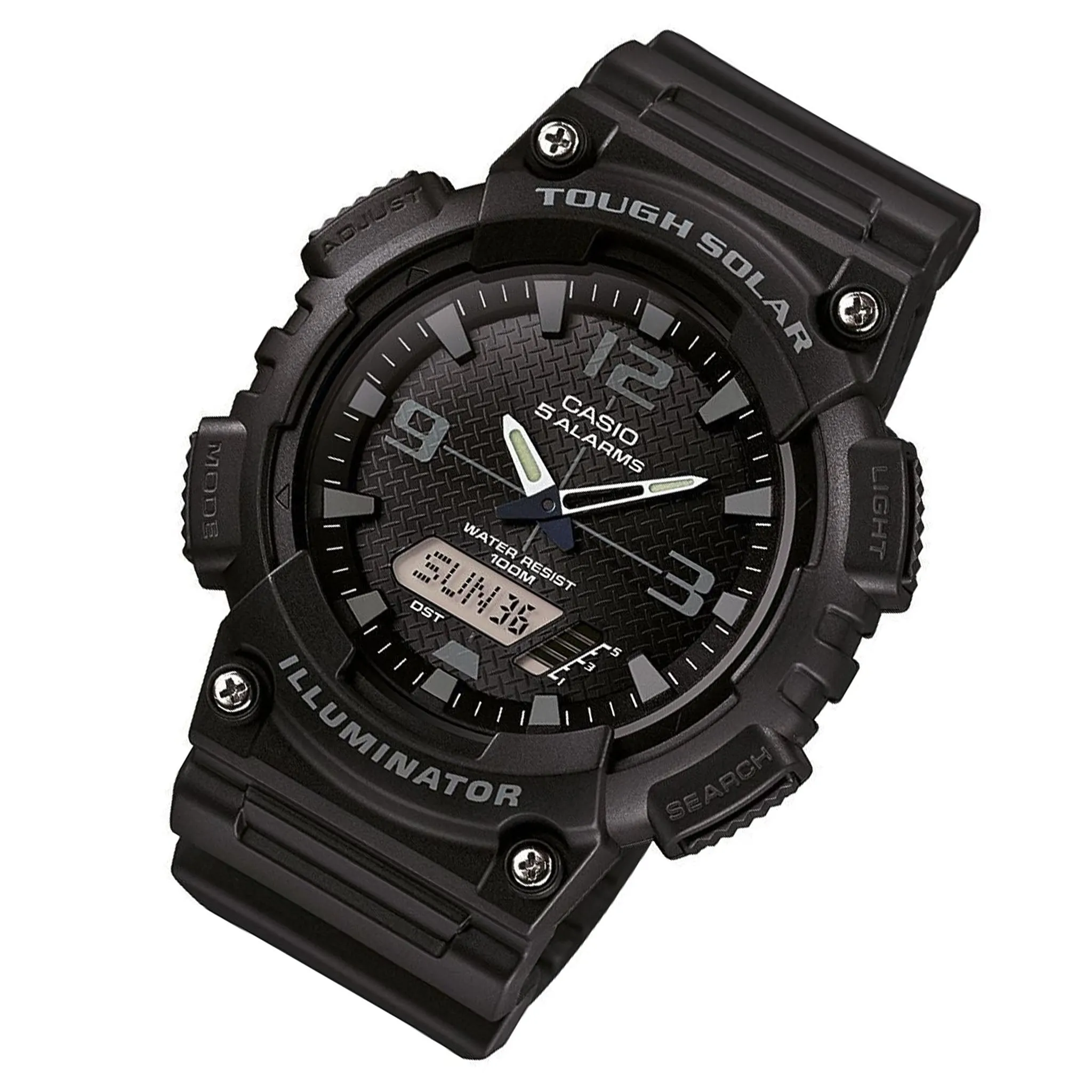 Casio Tough Solar Black Resin Analogue-Digital Unisex Watch - AQS810W-1A2