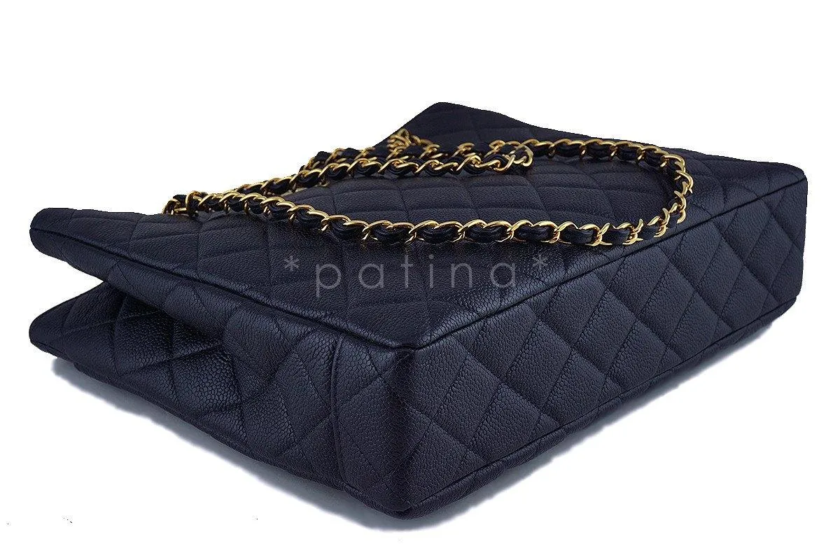 Chanel Black Caviar Classic Quilted Shopper Tote Bag