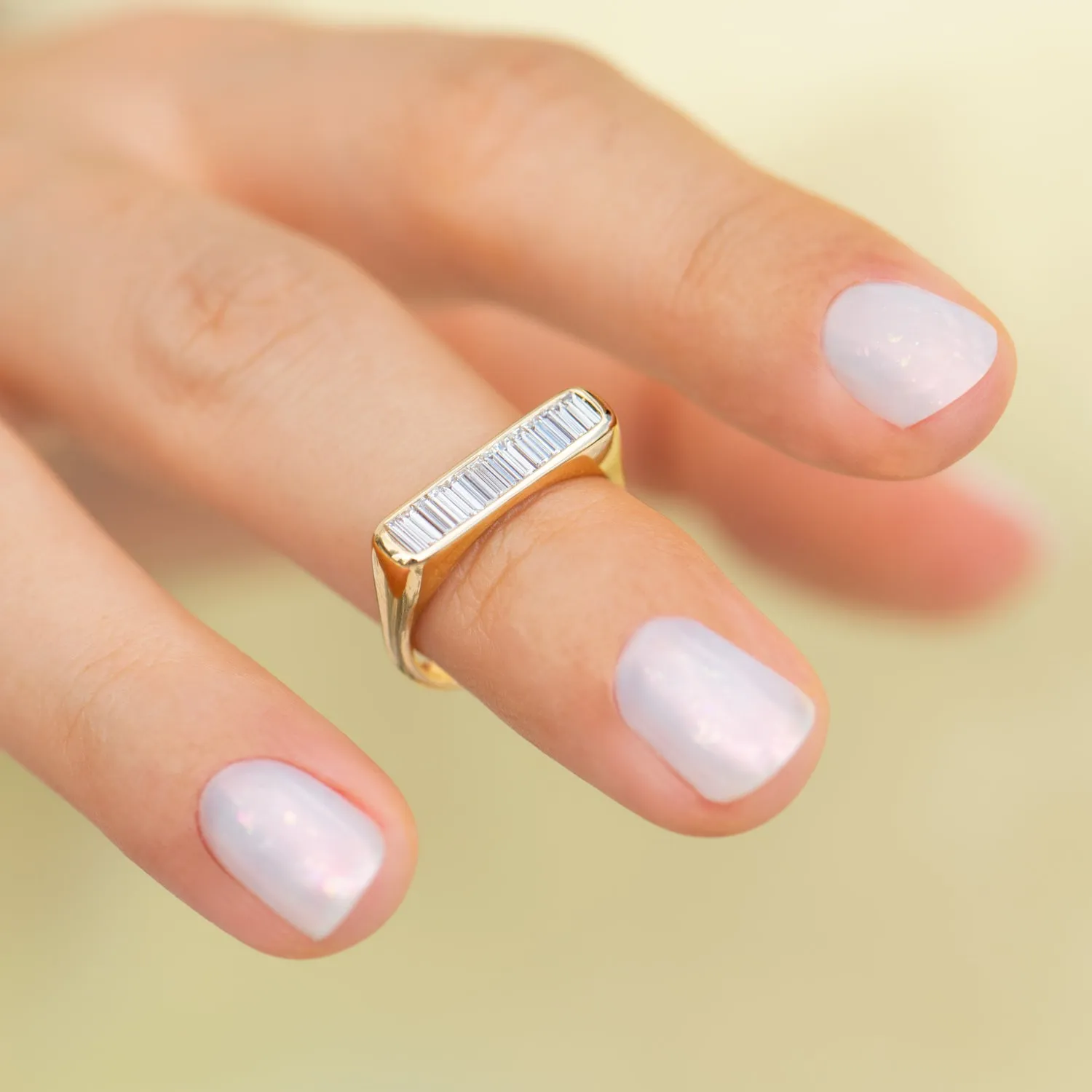 Channel Statement Ring with Baguette Cut Diamonds