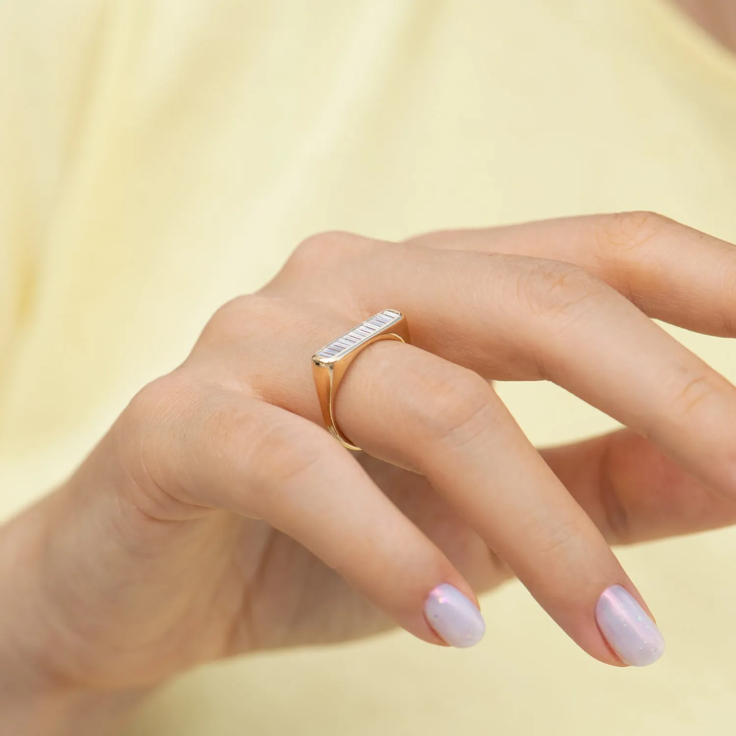 Channel Statement Ring with Baguette Cut Diamonds