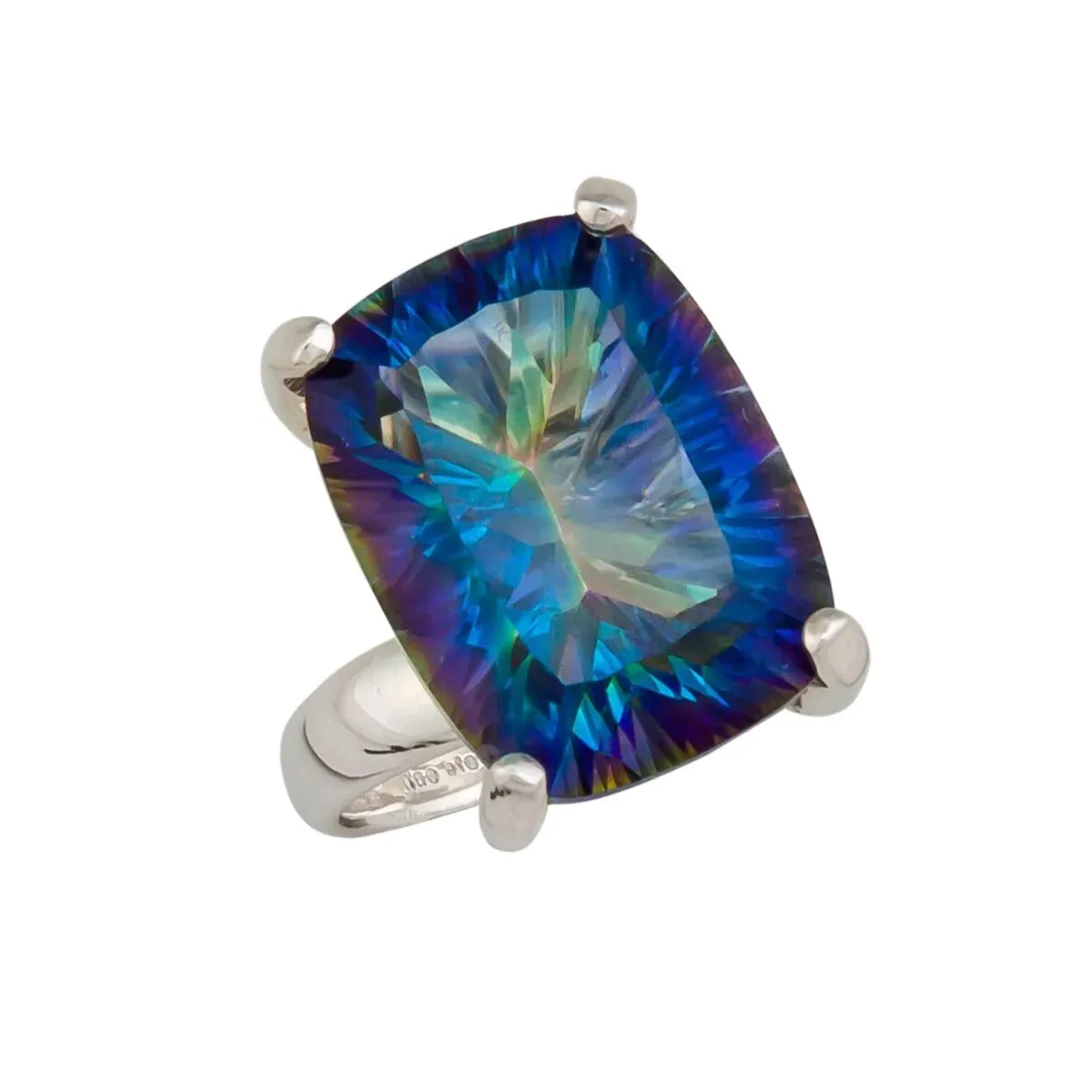 Charles Albert Silver Mystic Quartz Prong Set Adjustable Ring