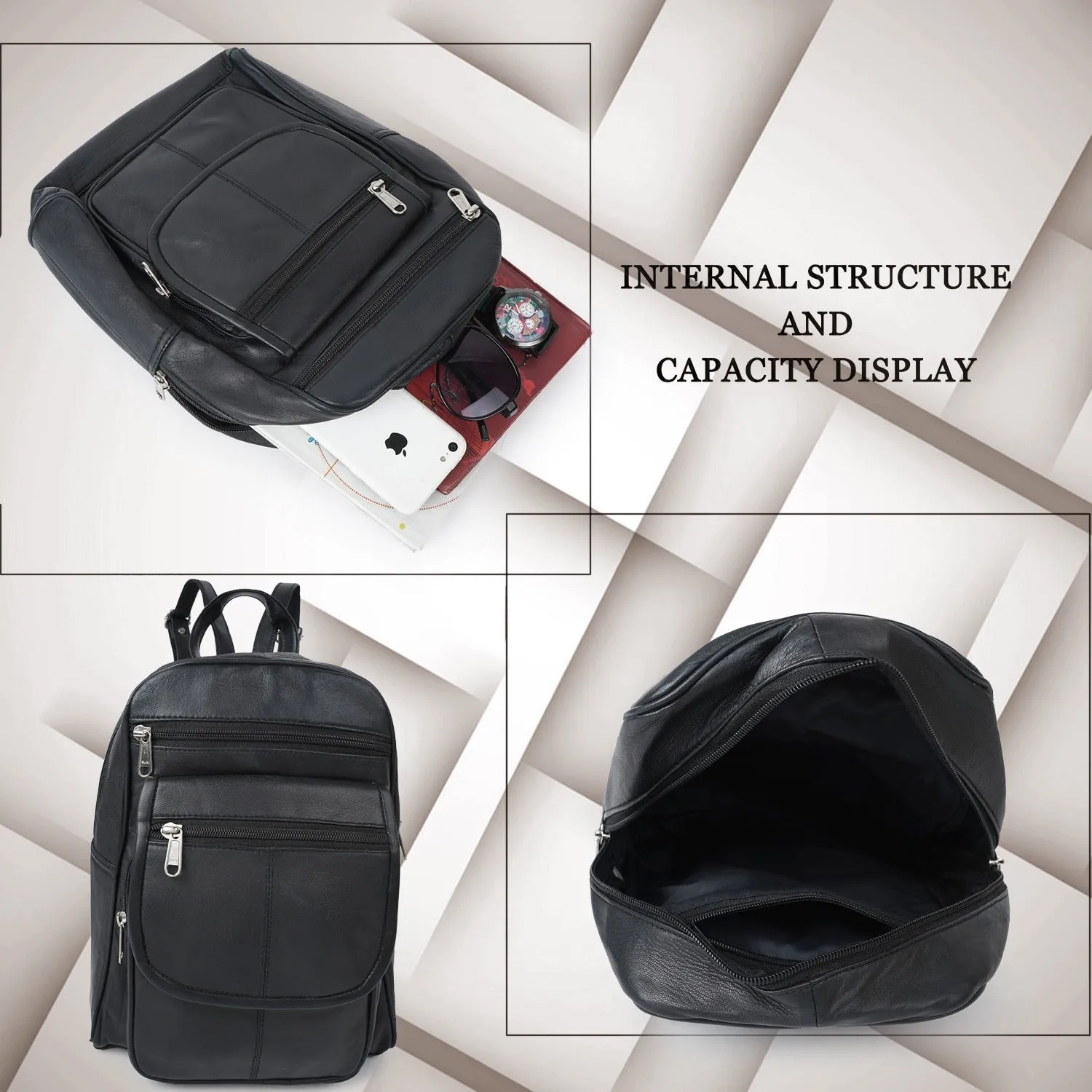 CIMONI Brand Premium Genuine Leather Backpack