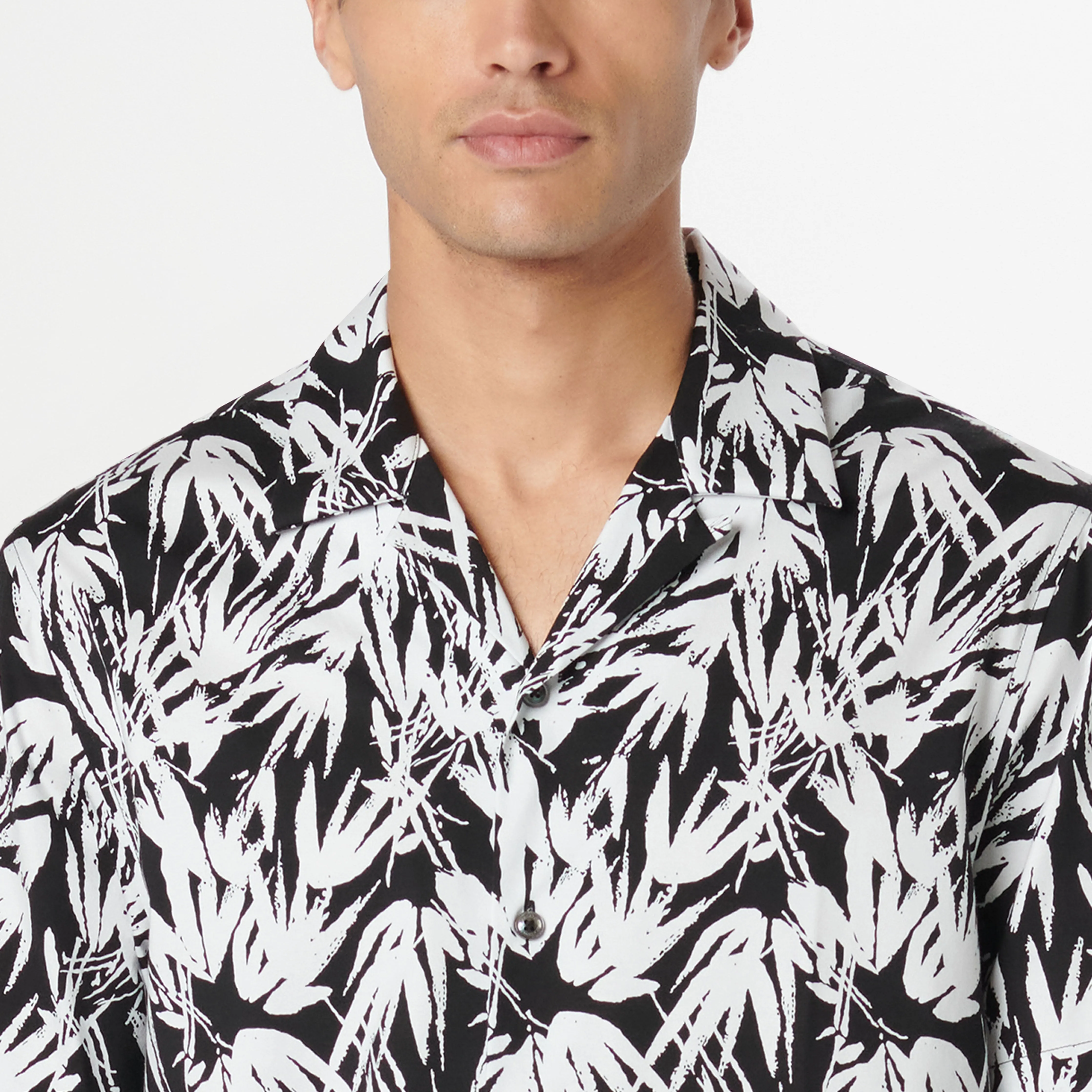 Cole Leaf Print OoohCotton Camp Shirt