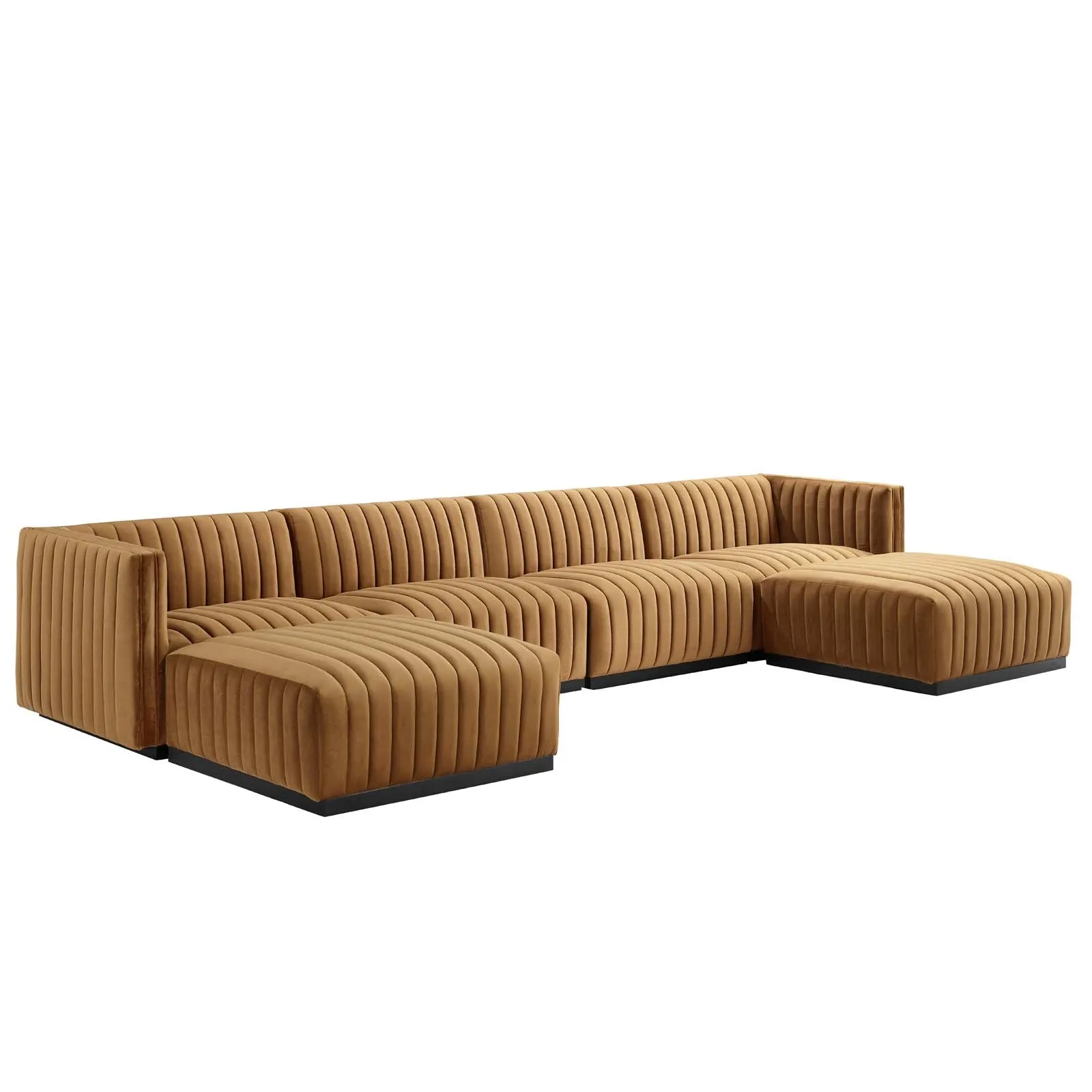 Conjure Channel Tufted Performance Velvet 6-Piece Sectional by Modway