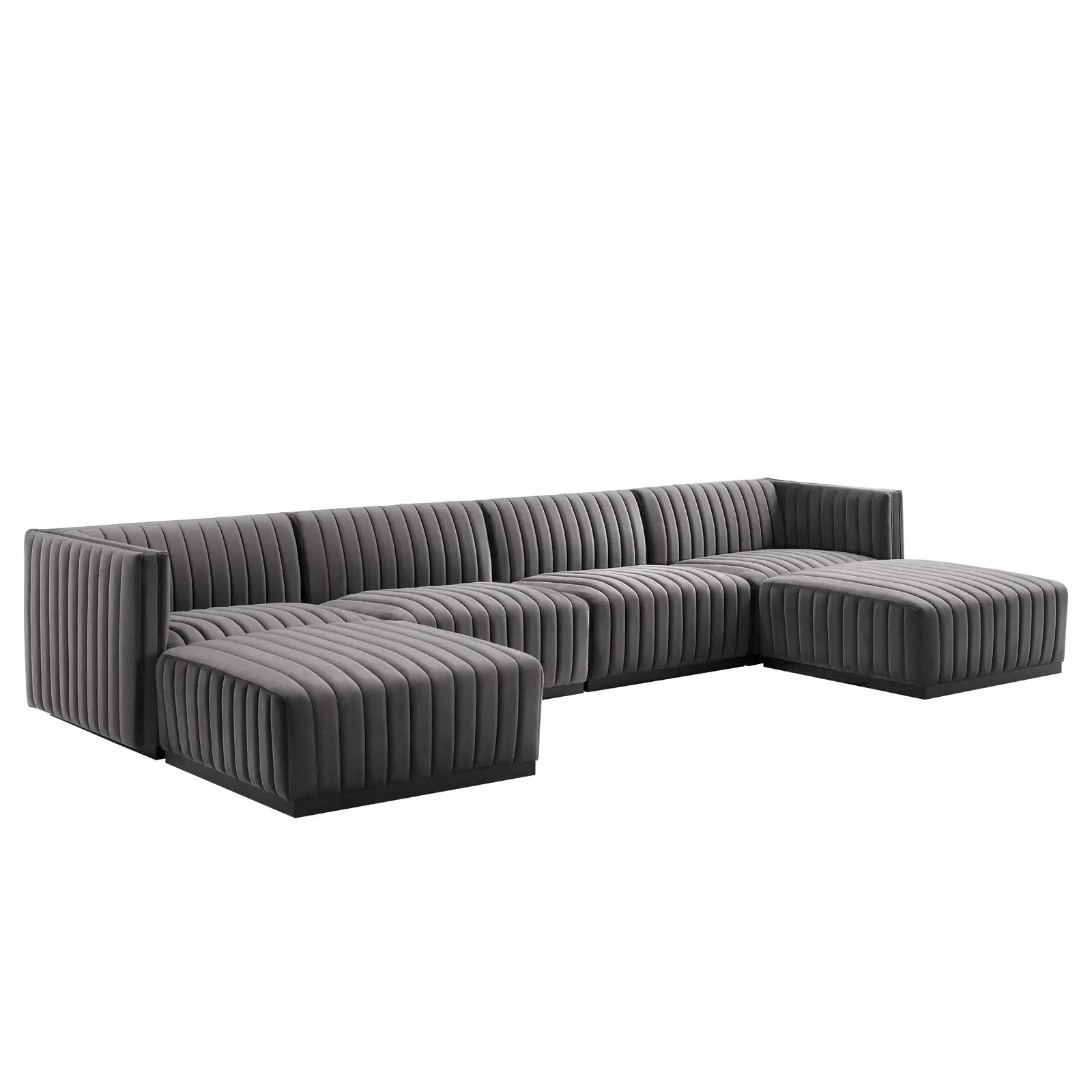 Conjure Channel Tufted Performance Velvet 6-Piece Sectional by Modway