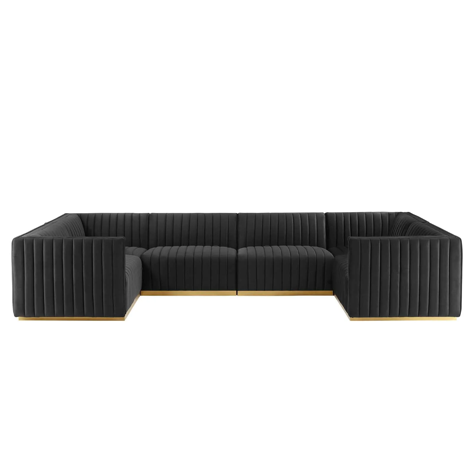 Conjure Channel Tufted Performance Velvet 6-Piece U-Shaped Sectional by Modway