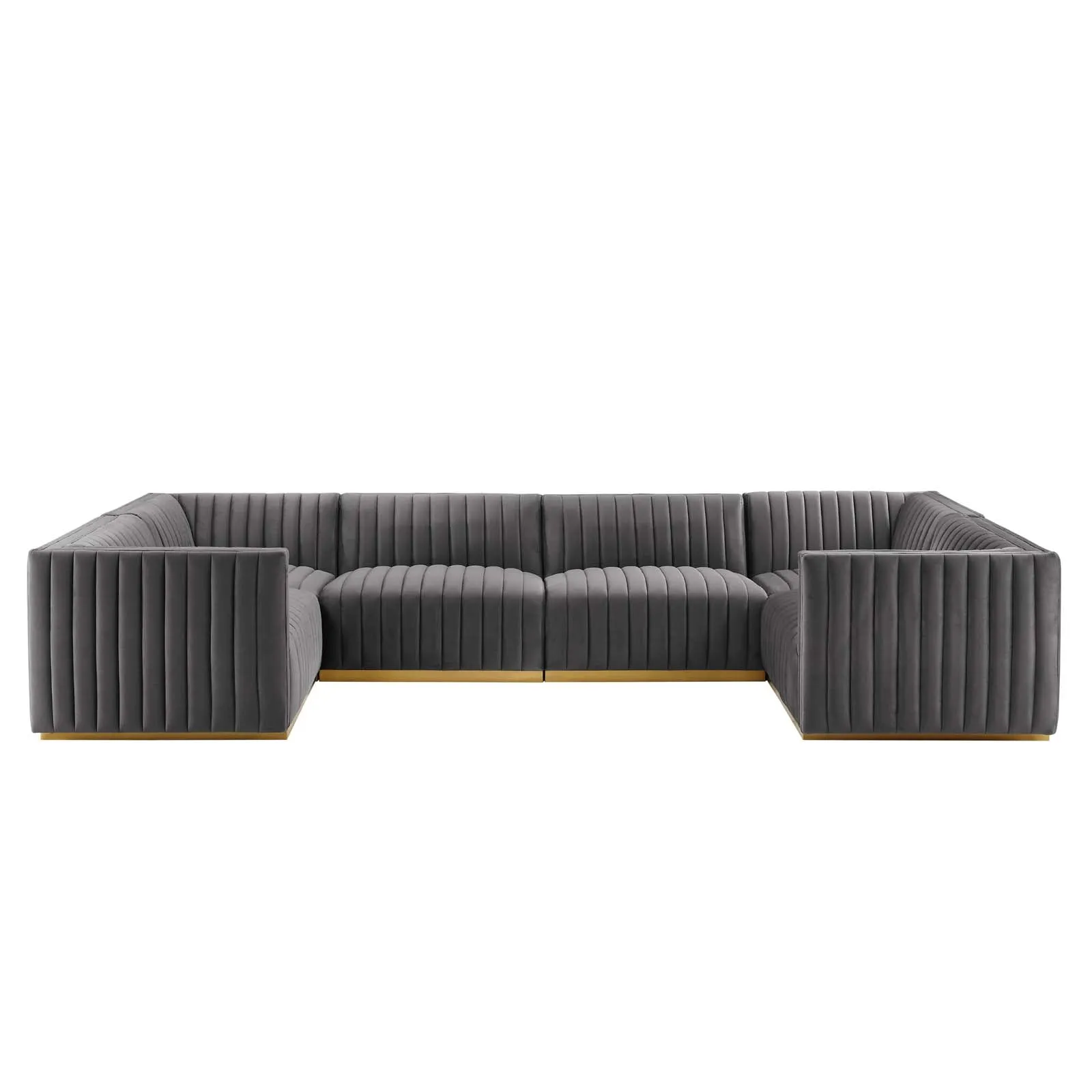 Conjure Channel Tufted Performance Velvet 6-Piece U-Shaped Sectional by Modway