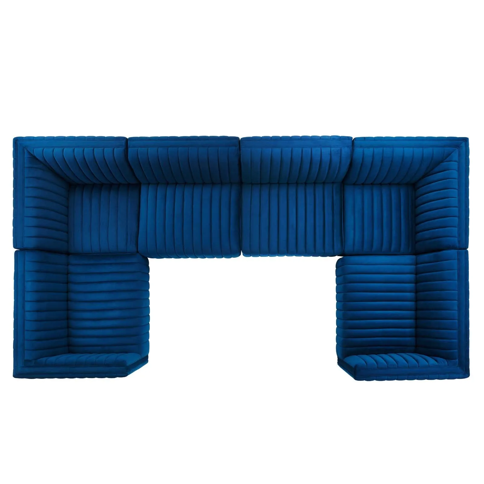 Conjure Channel Tufted Performance Velvet 6-Piece U-Shaped Sectional by Modway