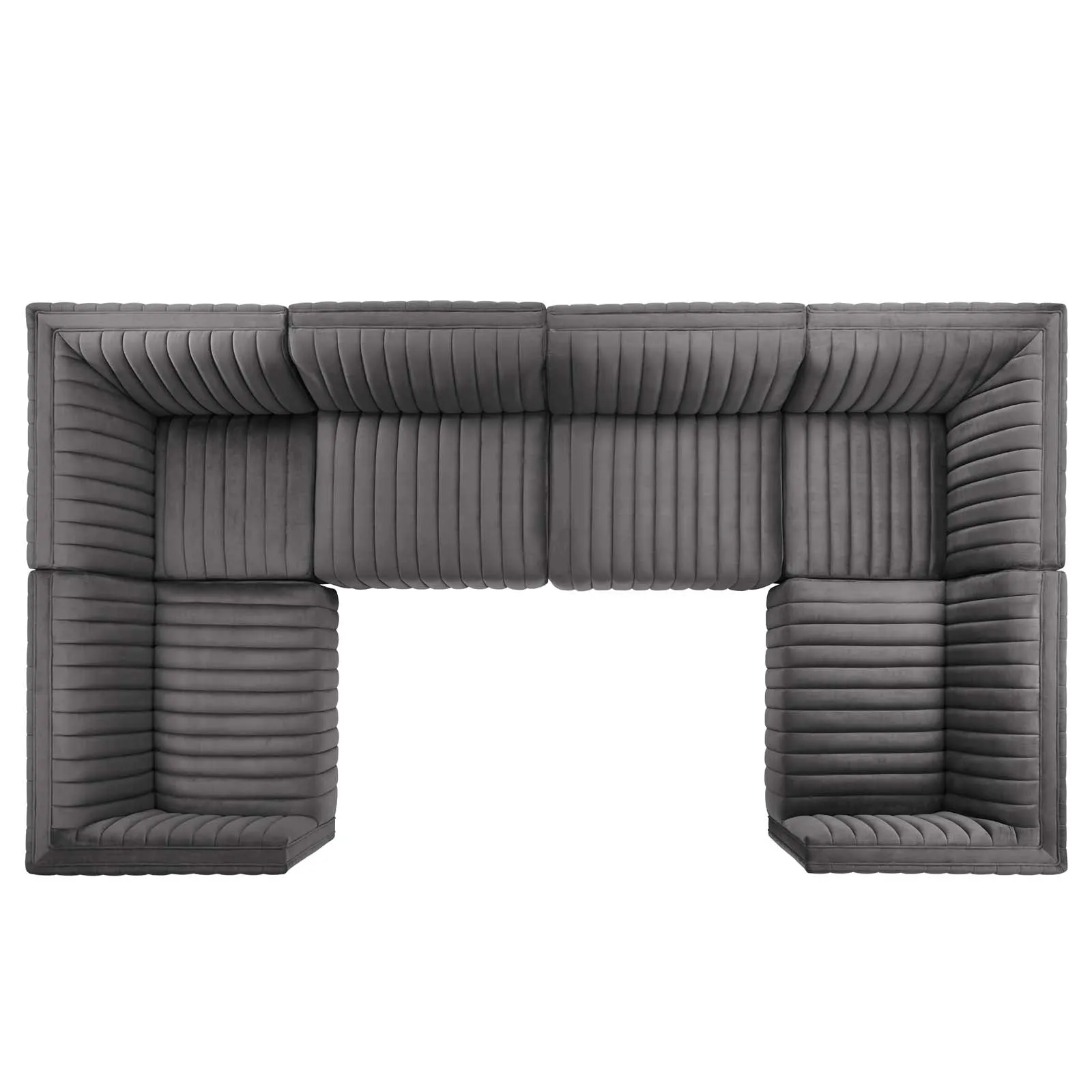 Conjure Channel Tufted Performance Velvet 6-Piece U-Shaped Sectional by Modway