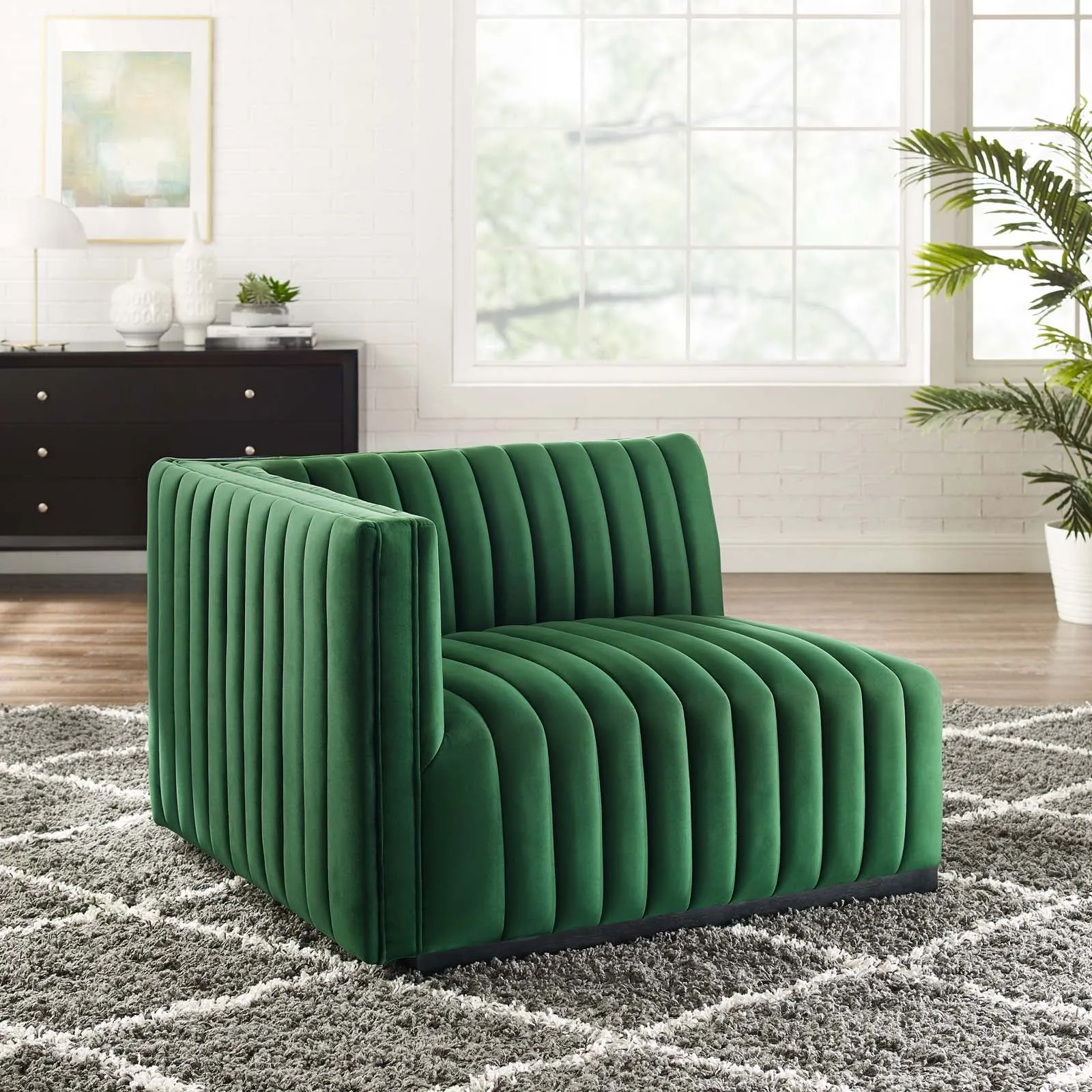 Conjure Channel Tufted Performance Velvet Left-Arm Chair by Modway