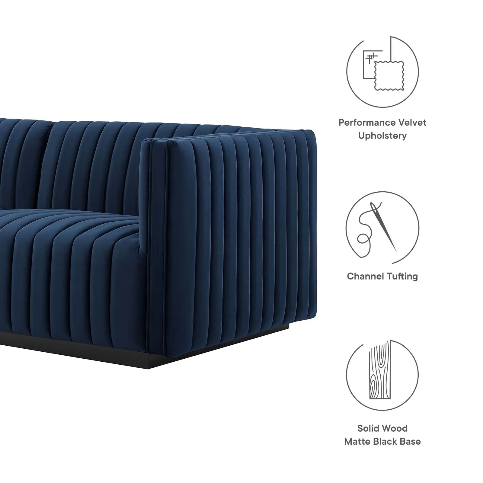 Conjure Channel Tufted Performance Velvet Sofa by Modway