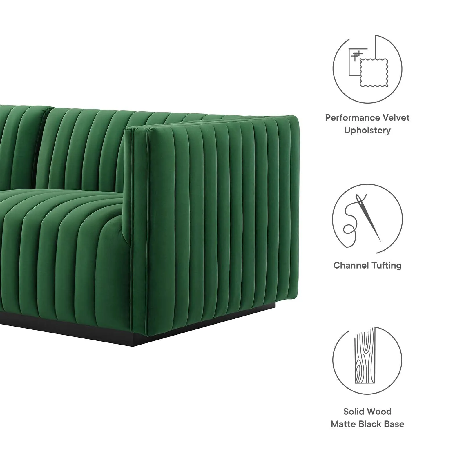 Conjure Channel Tufted Performance Velvet Sofa by Modway