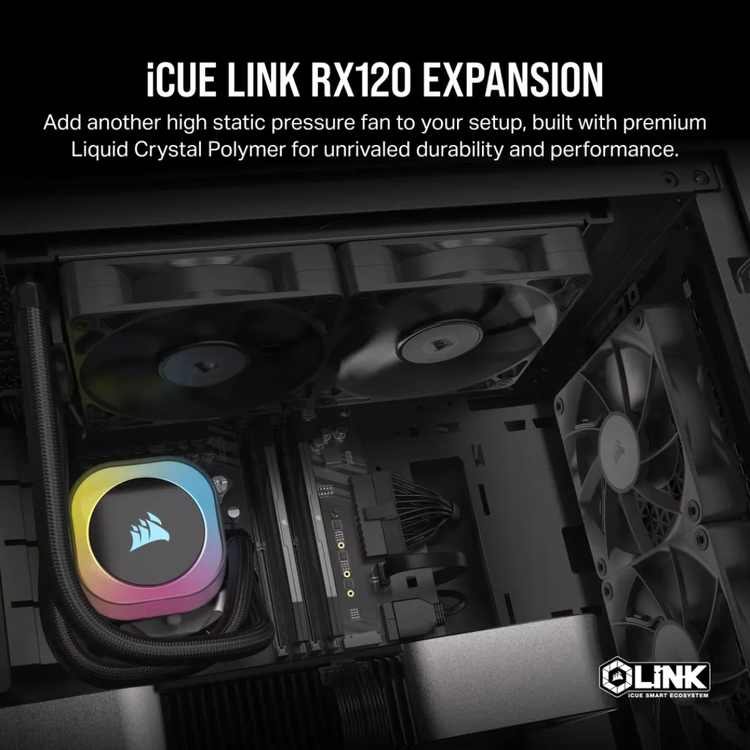 Corsair iCue Link RX120 Black 120mm PWM Single Fan Expansion