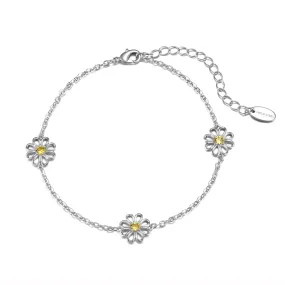 Crystal Daisy Anklet Created with Zircondia® Crystals