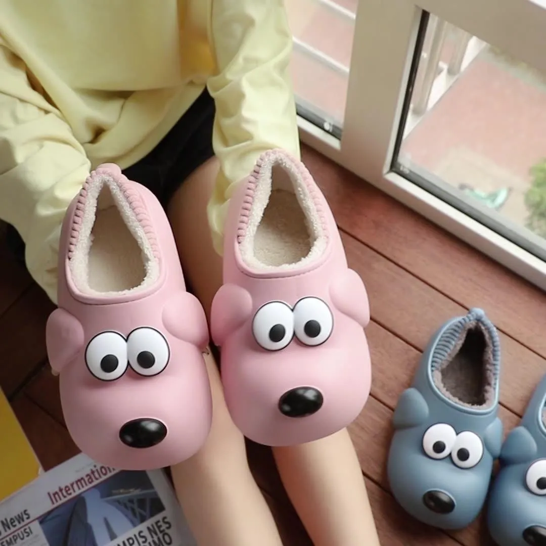 Cute Dog EVA Winter House Shoes - Unisex Fuzzy Slippers