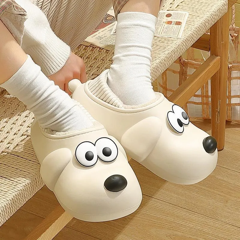 Cute Dog EVA Winter House Shoes - Unisex Fuzzy Slippers