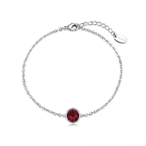 Dark Red Crystal Anklet Created with Zircondia® Crystals