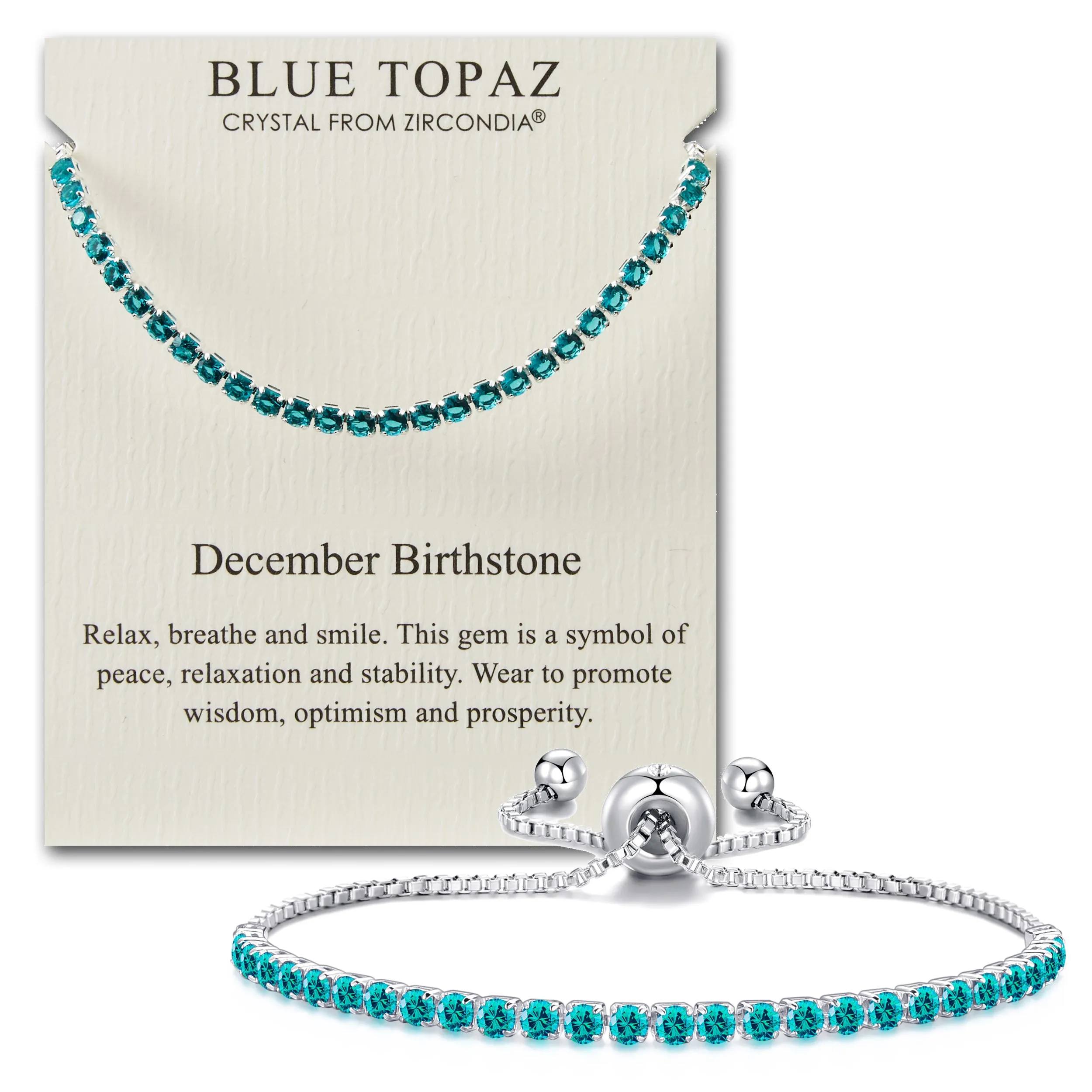 December Birthstone Friendship Bracelet with Blue Topaz Zircondia® Crystals