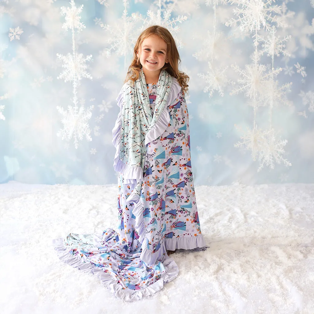 Disney Frozen Sisters & Olaf Ruffled Luxe Patoo® Blanket