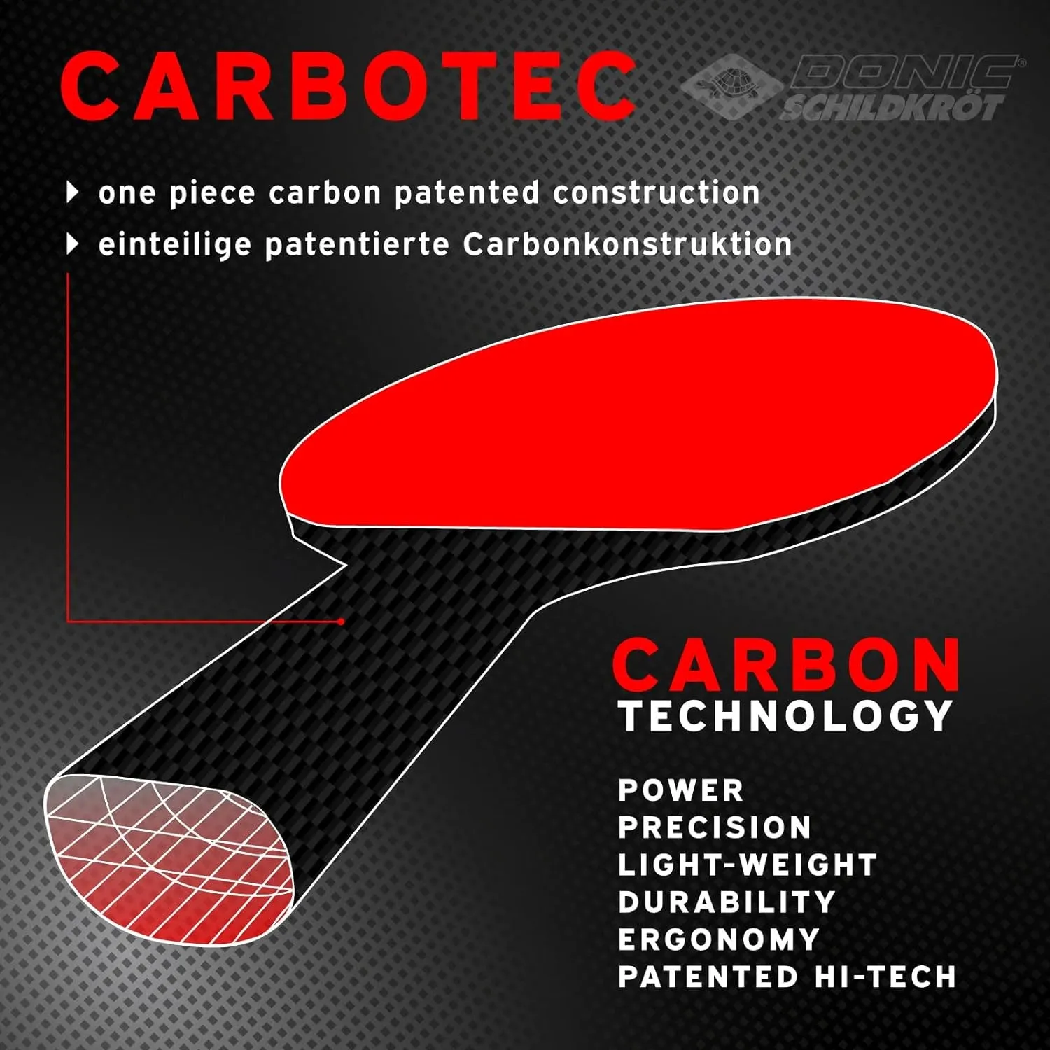 Donic Carbotec 3000 Table Tennis Bat with Cover