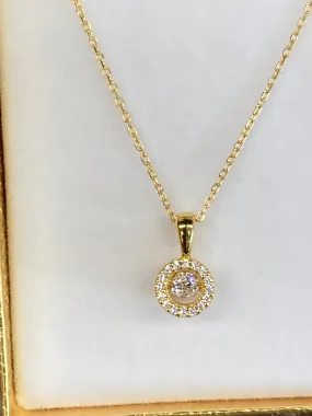 Gold Plated Swarovski Zirconia Adjustable Necklace