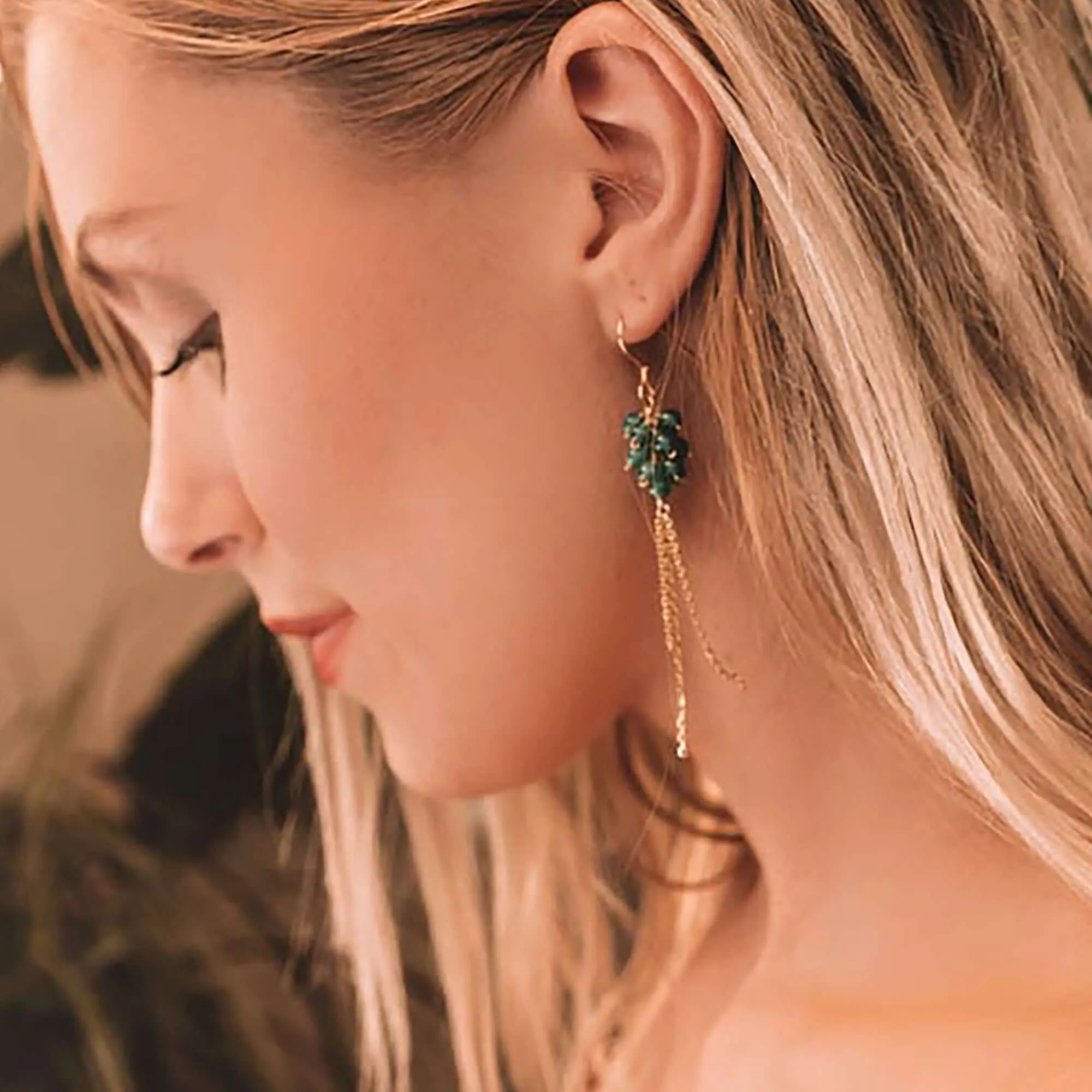 Green Apatite Yoga Earrings