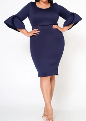 Hi Curvy Plus Size Women Form Fitting Scuba Dress